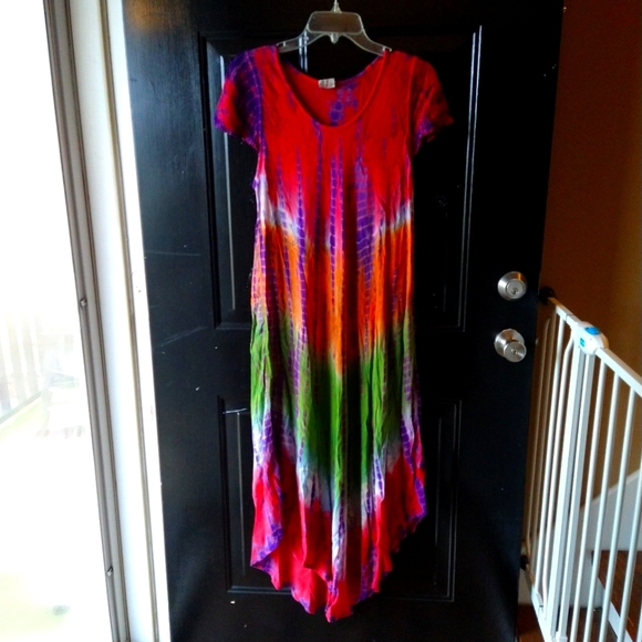 Advance Apparel Rainbow Dress Women's Free Size Pride Hippie Beach Swim Coverup - Picture 1 of 4